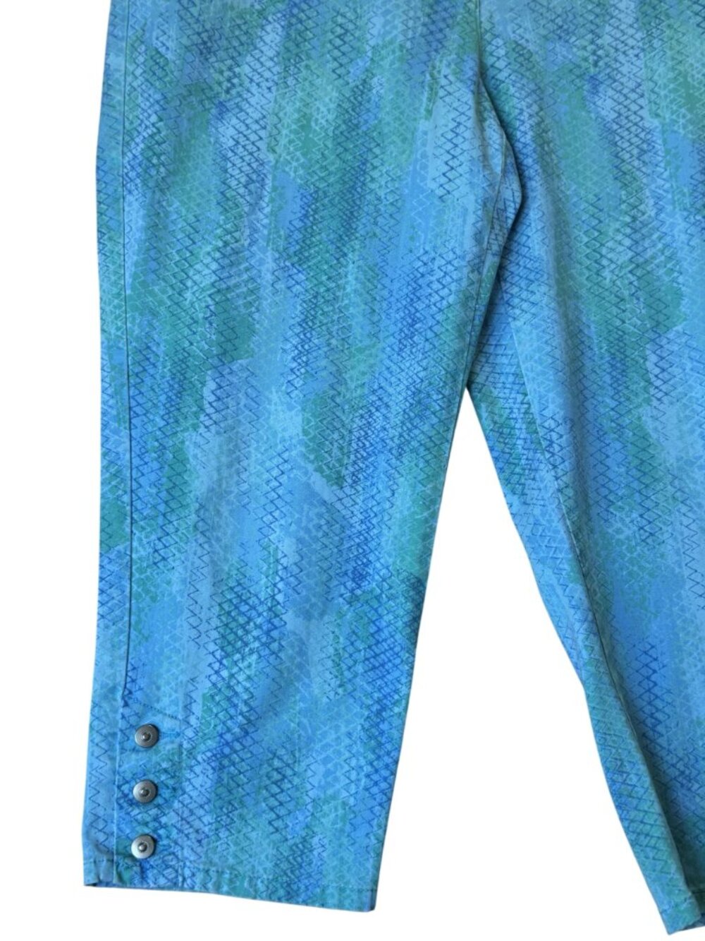 Ruby Rd. Womens Cropped Pants Blue Python Snakeskin Print Stretch - 14 - Picture 6 of 13